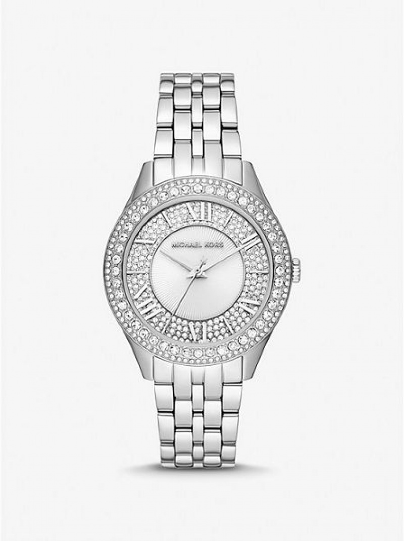 Relógios Michael Kors Harlowe Pave Prateadas | 970284-EHL