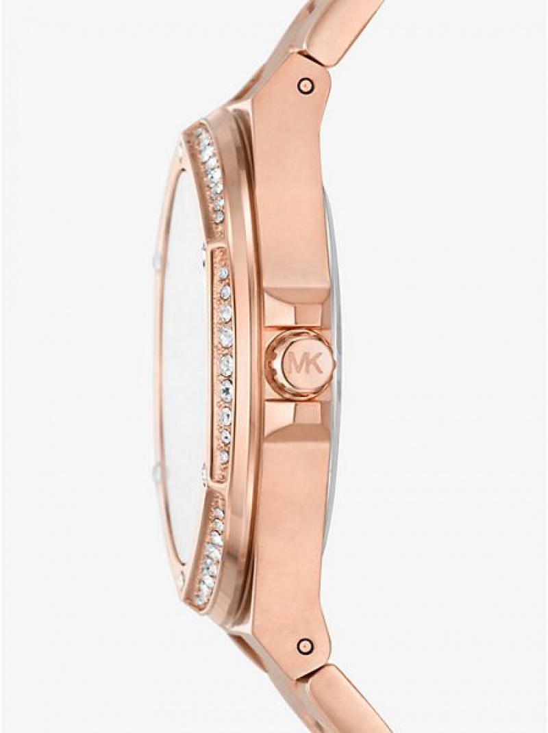 Relógios Michael Kors Lennox Pave Rosa Douradas | 683470-GXP