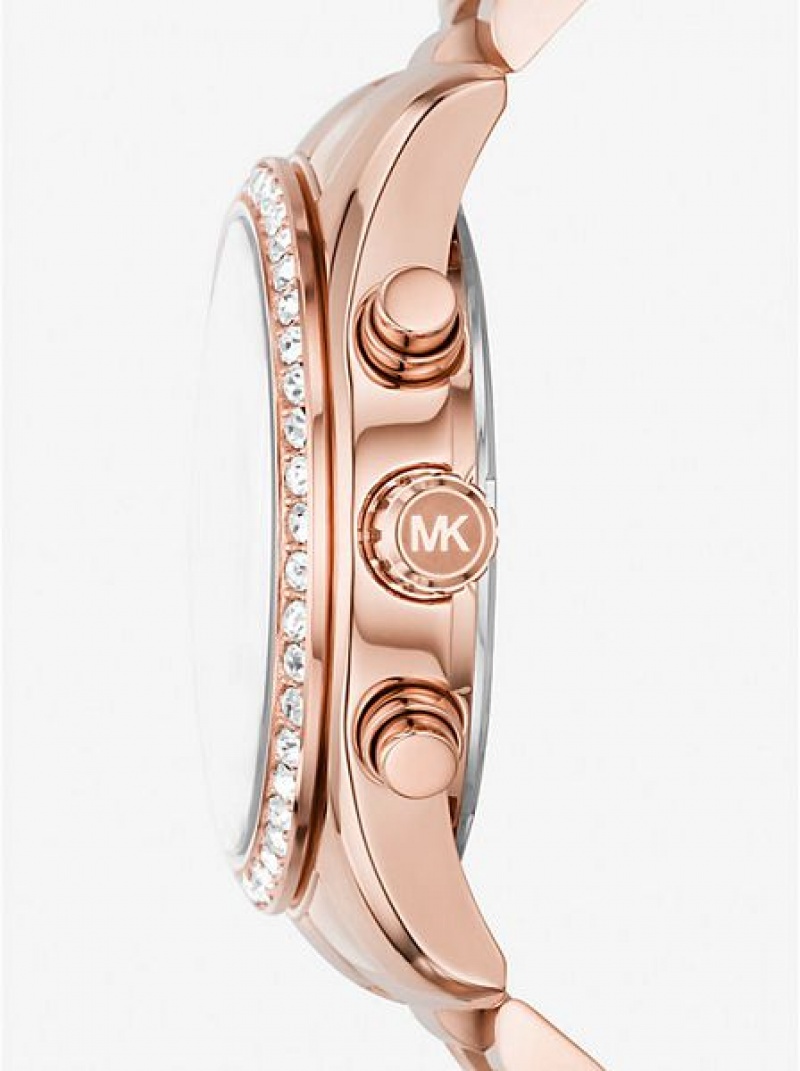 Relógios Michael Kors Lexington Pave Rosa Douradas | 398721-VPE