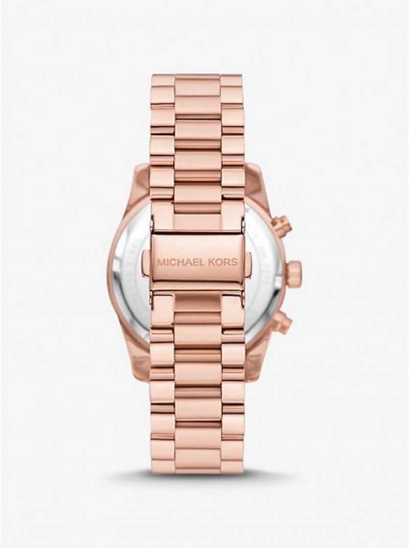 Relógios Michael Kors Lexington Pave Rosa Douradas | 398721-VPE