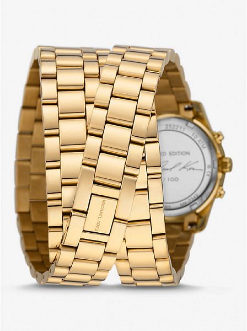 Relógios Michael Kors Limited-edition Runway 18k Stainless Steel Wrap Douradas | 748290-WKZ