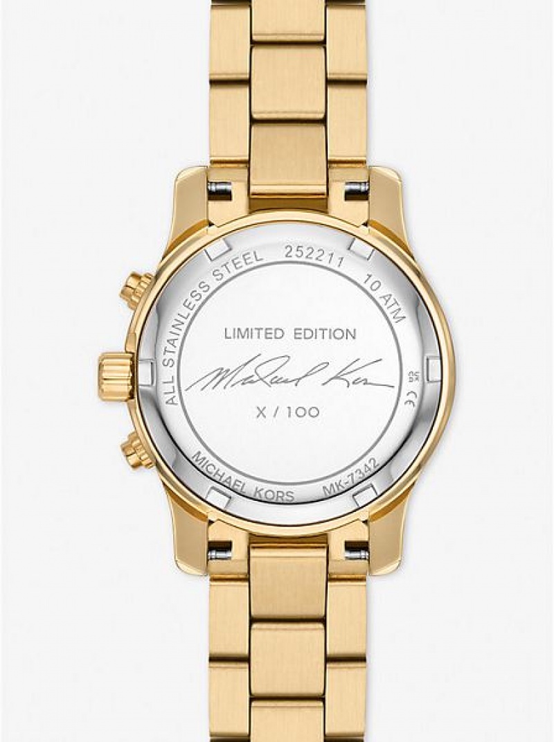 Relógios Michael Kors Limited-edition Runway 18k Stainless Steel Wrap Douradas | 748290-WKZ