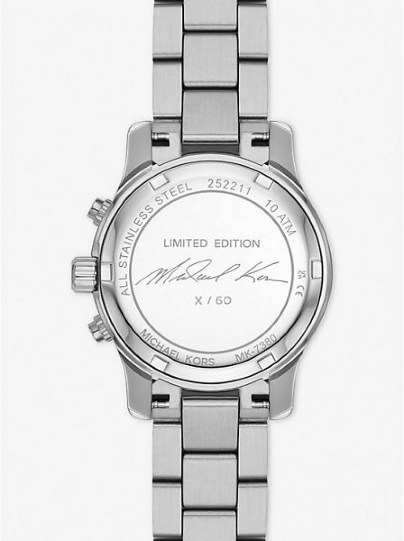 Relógios Michael Kors Limited-edition Runway Rhodium-plated Stainless Steel Wrap Prateadas | 468275-DYF