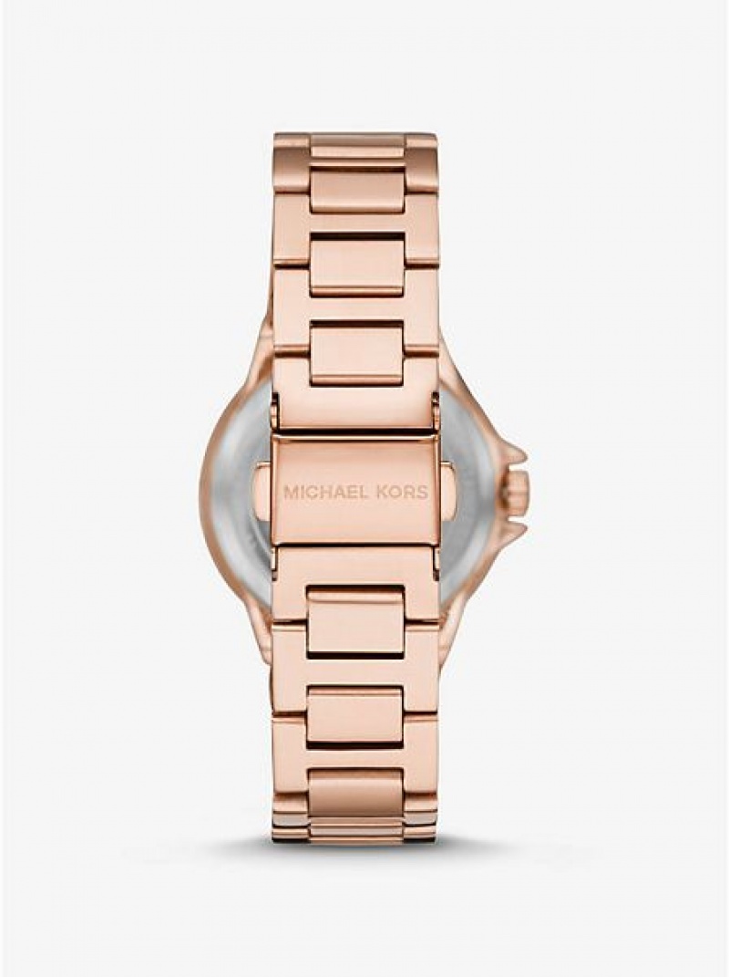 Relógios Michael Kors Mini Camille Pave Rosa Douradas | 506938-XVT