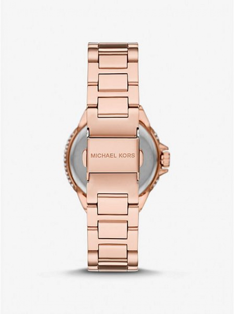 Relógios Michael Kors Mini Camille Pave Rosa Douradas | 712390-VRW