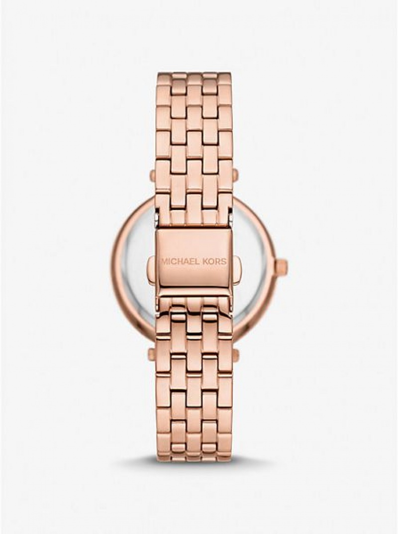 Relógios Michael Kors Mini Darci Pave Rosa Douradas | 846725-QYJ