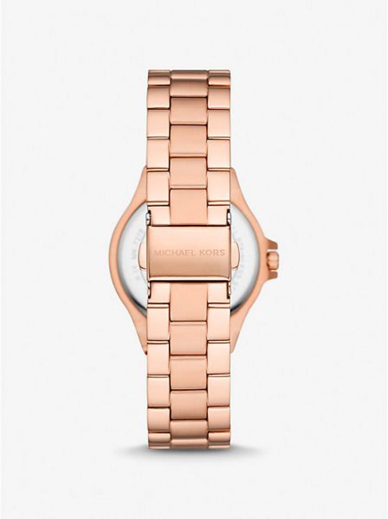 Relógios Michael Kors Mini Lennox Pave Rosa Douradas | 497201-ORV