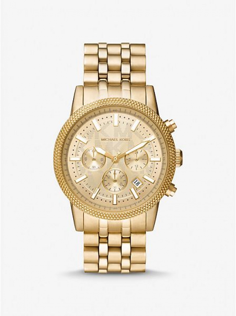 Relógios Michael Kors Oversized Hutton Douradas | 825160-VDO