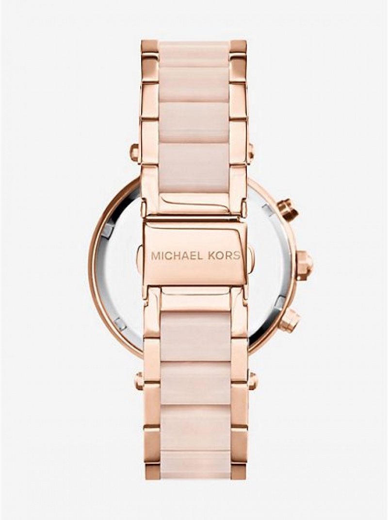 Relógios Michael Kors Parker Blush Acetate Rosa Douradas | 281046-ENB