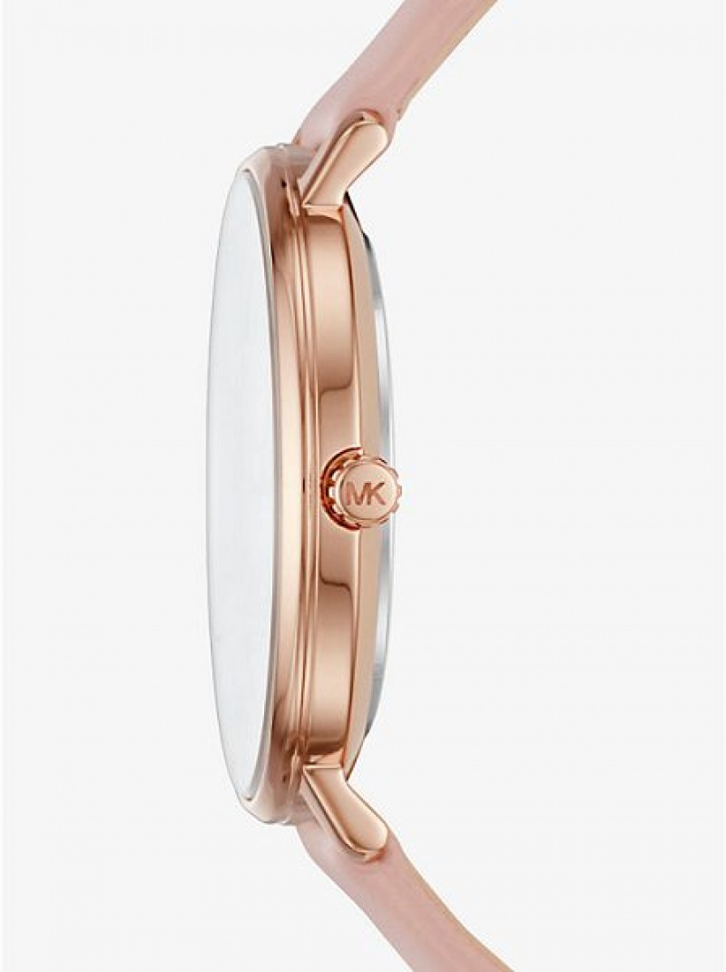 Relógios Michael Kors Pyper Couro Rosa Douradas | 097218-DRB