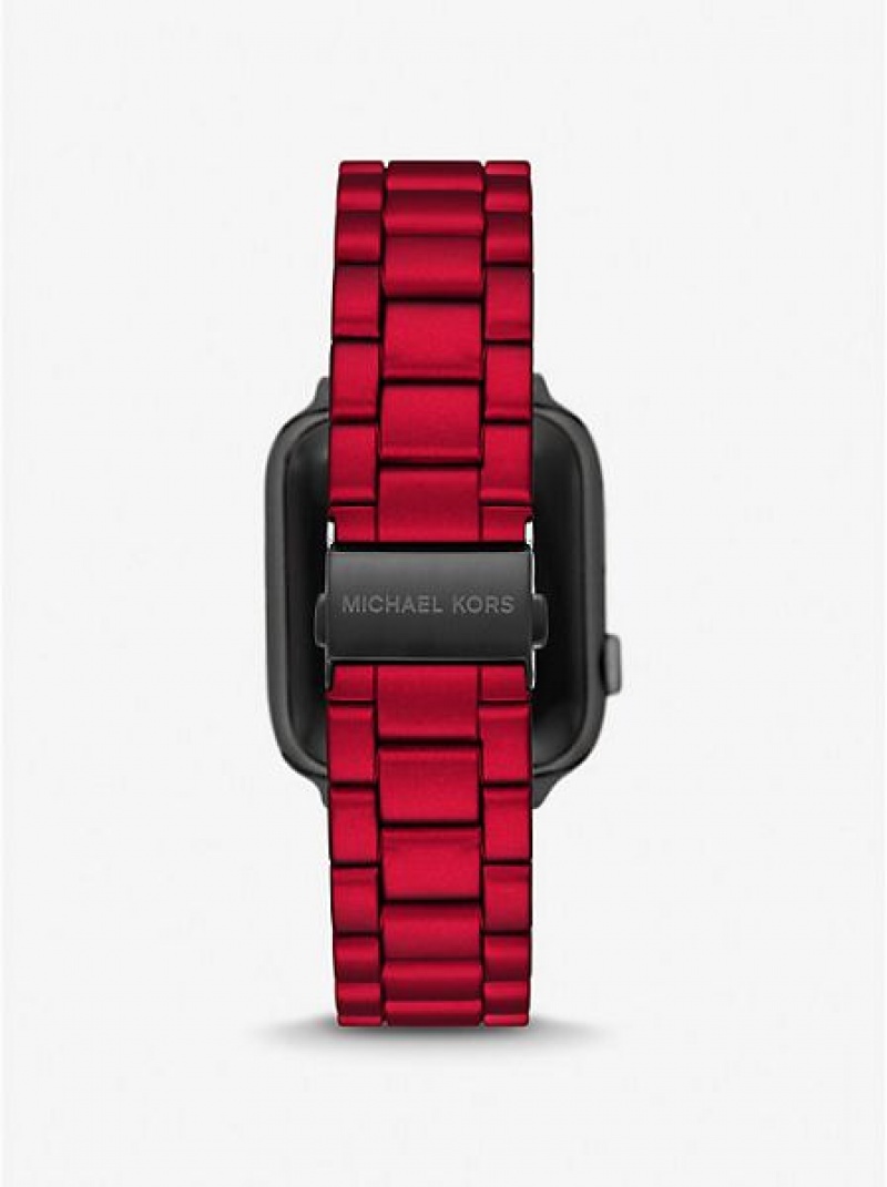 Relógios Michael Kors Red-coated Stainless Steel Alças For Apple Vermelhas | 091762-ZTW