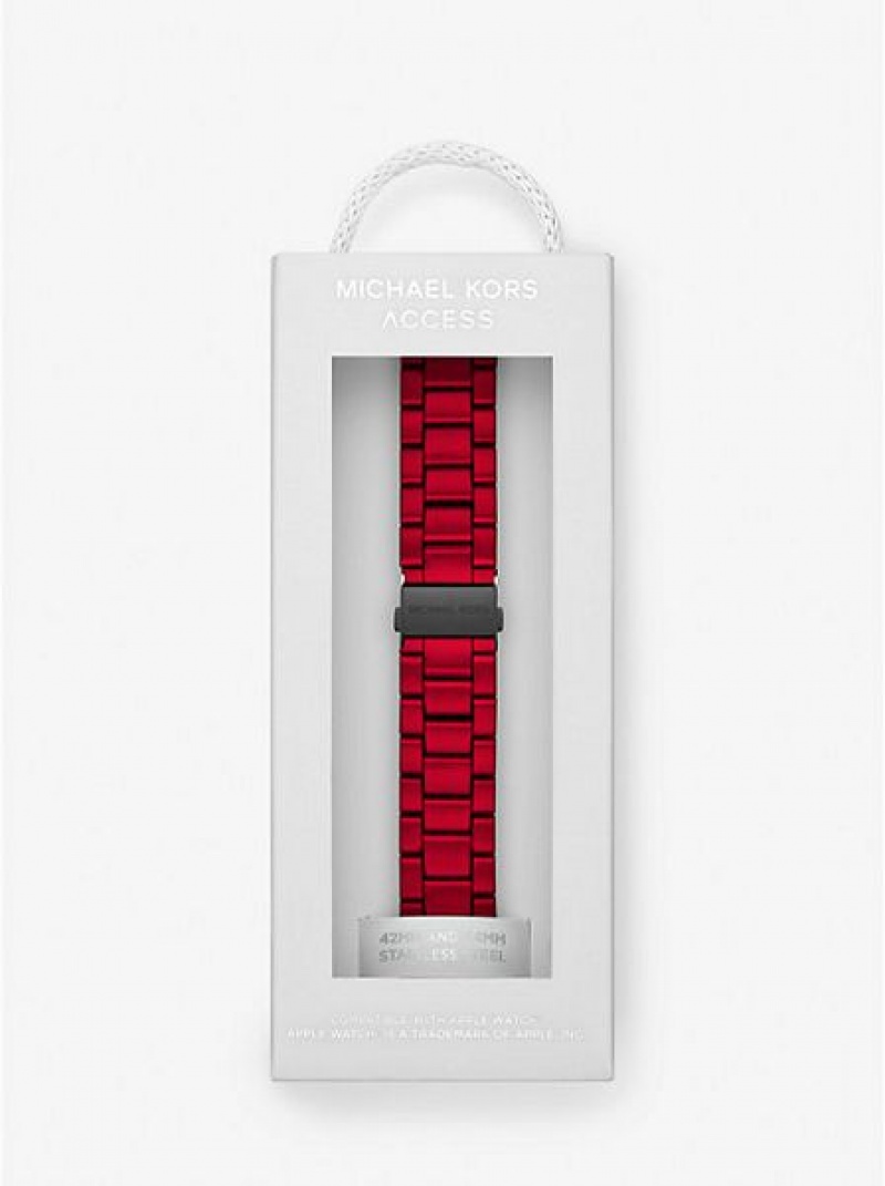 Relógios Michael Kors Red-coated Stainless Steel Alças For Apple Vermelhas | 091762-ZTW