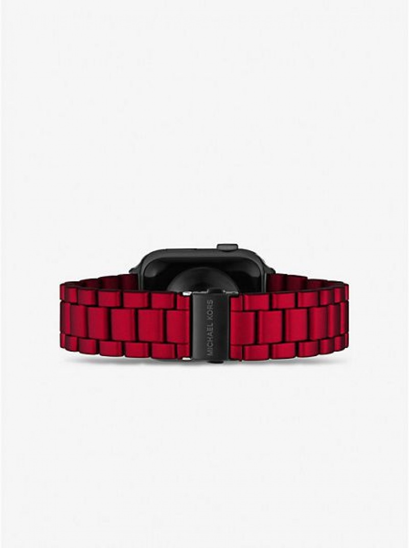 Relógios Michael Kors Red-coated Stainless Steel Alças For Apple Vermelhas | 091762-ZTW