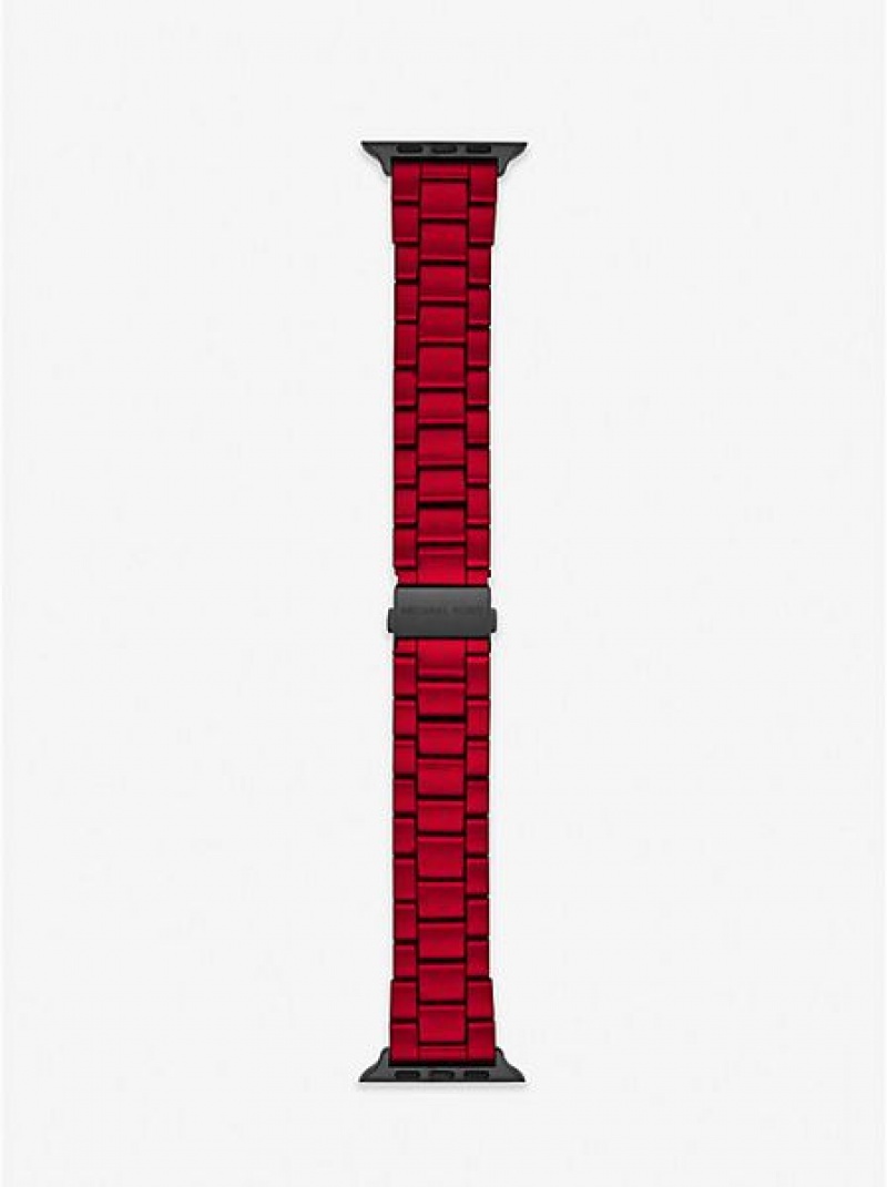 Relógios Michael Kors Red-coated Stainless Steel Alças For Apple Vermelhas | 091762-ZTW