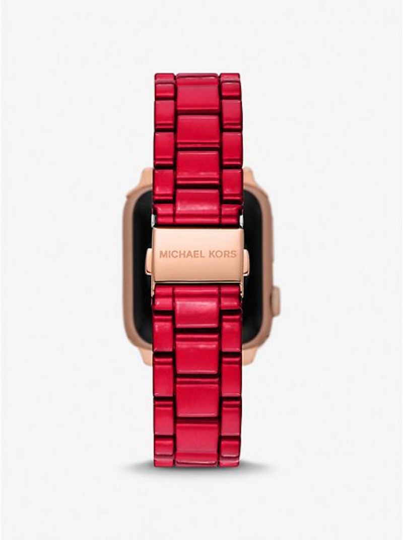 Relógios Michael Kors Red-coated Stainless Steel Alças For Apple Vermelhas | 934568-CYJ