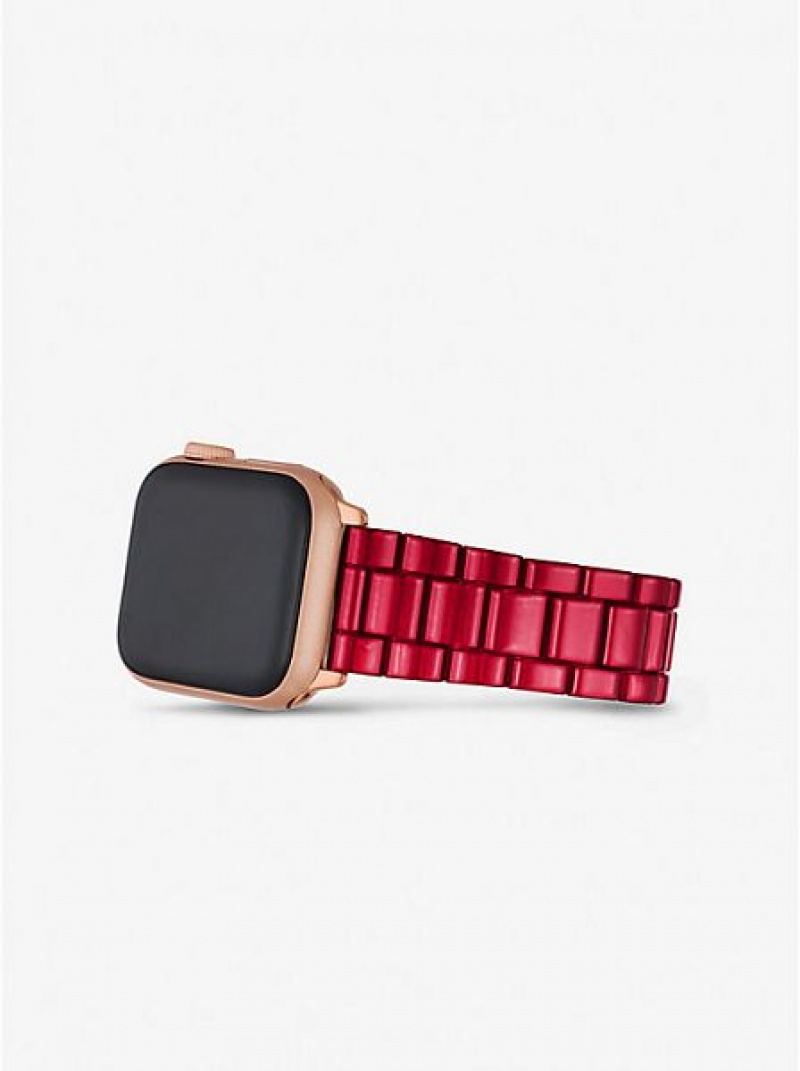 Relógios Michael Kors Red-coated Stainless Steel Alças For Apple Vermelhas | 934568-CYJ