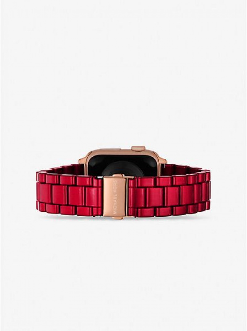 Relógios Michael Kors Red-coated Stainless Steel Alças For Apple Vermelhas | 934568-CYJ