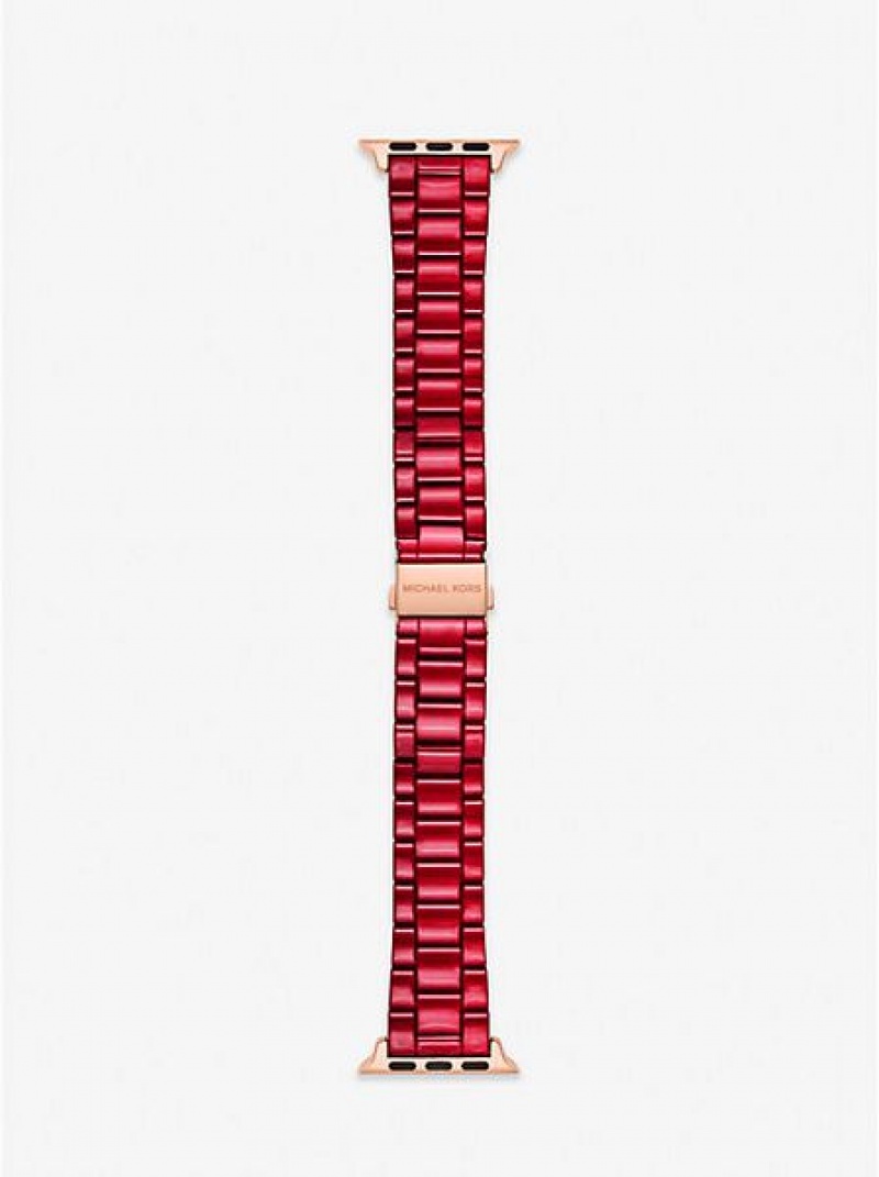 Relógios Michael Kors Red-coated Stainless Steel Alças For Apple Vermelhas | 934568-CYJ