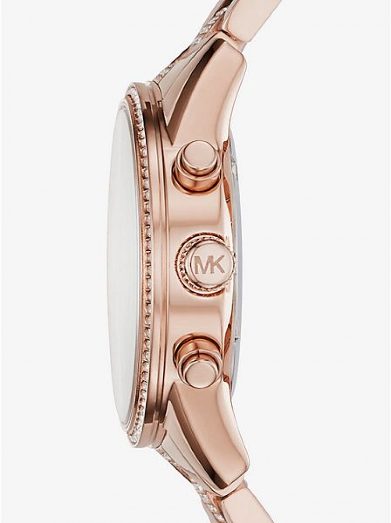 Relógios Michael Kors Ritz Pave Rosa Douradas | 086923-ZUN