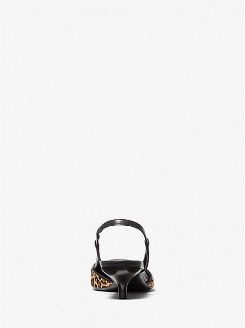 Saltos Michael Kors Hallie Leopard Print Calf Hair Marrom | 236190-VTD