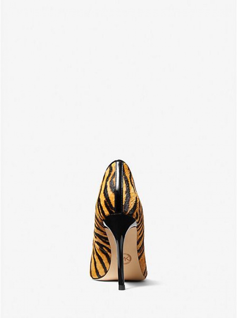 Saltos Michael Kors Parker Tiger Print Calf Hair And Couro Amarelas Pretas | 543680-DYW