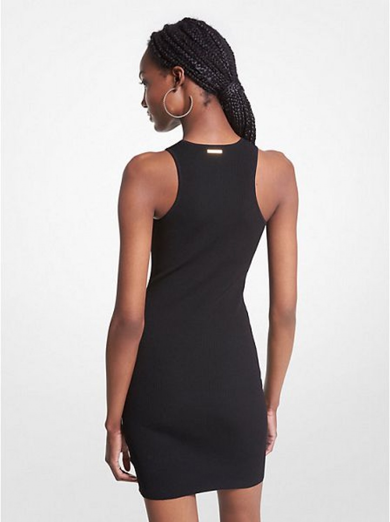 Vestidos Michael Kors Com Nervuras Knit Racerback Tank Pretas | 849056-PSU