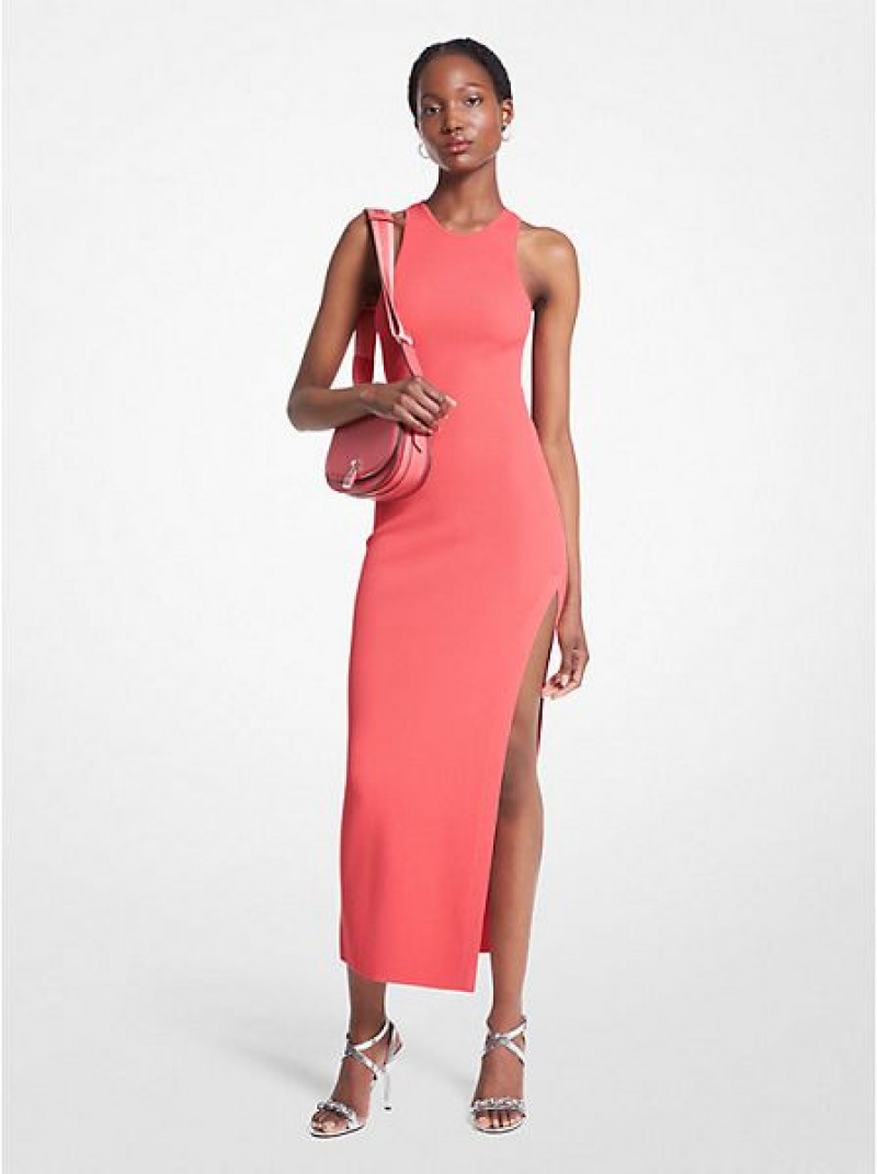 Vestidos Michael Kors Com Nervuras Stretch Knit Tank Rosa | 138246-KSP