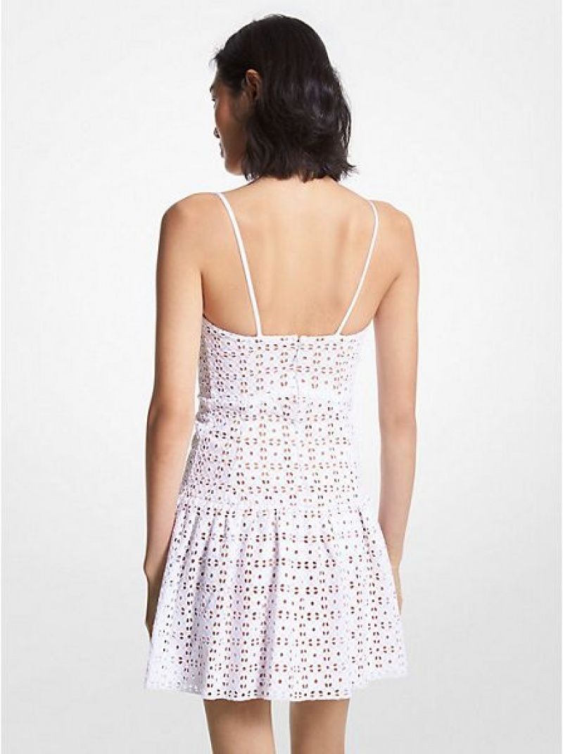 Vestidos Michael Kors Eyelet Algodão Branco | 309178-MPO