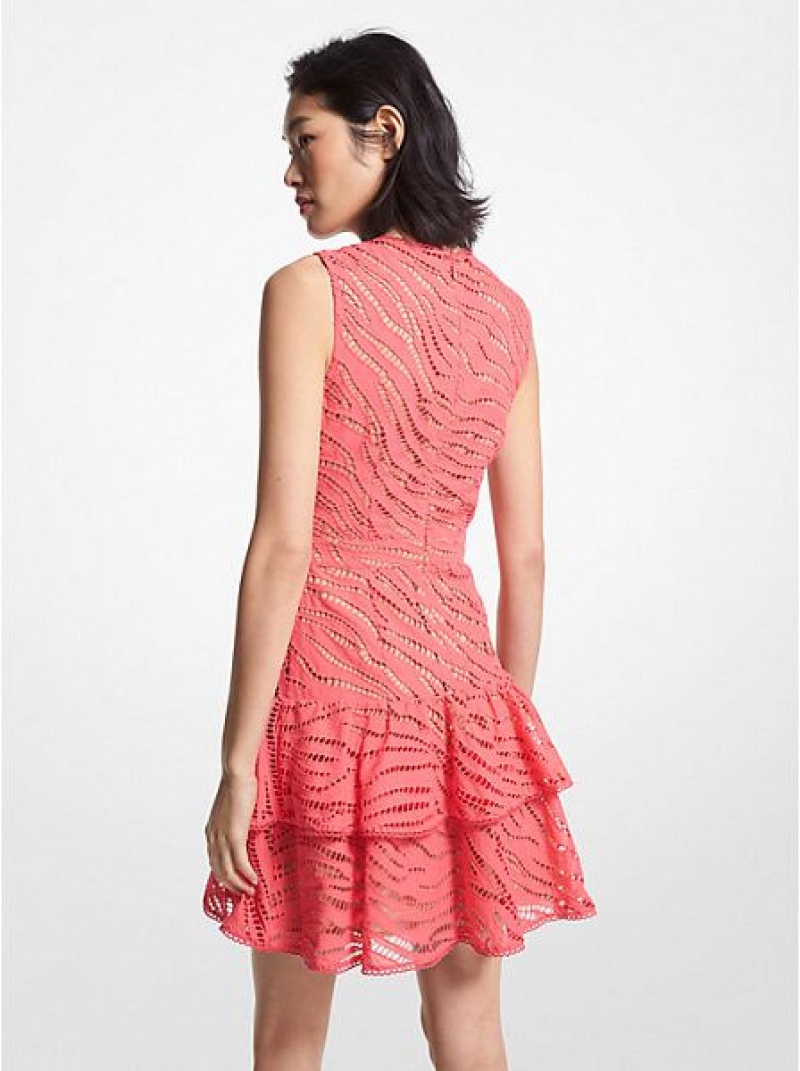 Vestidos Michael Kors Zebra Eyelet Algodão Rosa | 031689-BNR